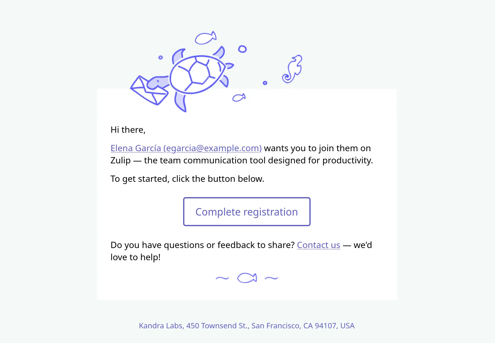 Email invitation